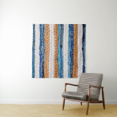 Motley Patchwork rug from denim jeans fabric, top  Wandteppich (Beispiel)