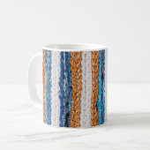 Motley Patchwork Teppich aus Jeans-Stoff, oben  Kaffeetasse (Vorderseite Links)