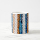 Motley Patchwork Teppich aus Jeans-Stoff, oben  Kaffeetasse (Mittel)