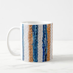Motley Patchwork Teppich aus Jeans-Stoff, oben  Kaffeetasse