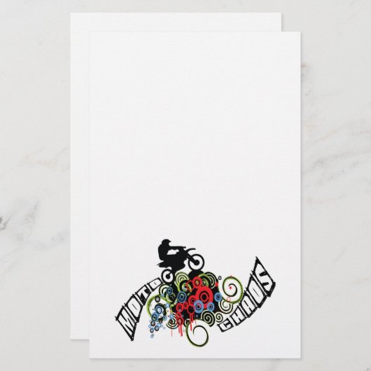 Moto Chaos-Schmutz-Fahrrad-Reiter Briefpapier (Vorne/Hinten)