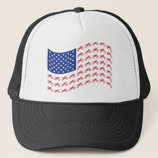 mOTO-cROSS-fLAG-wAVE Truckerkappe (Vorderseite)