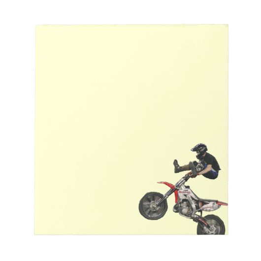 Moto Cross Gelb Notizblock (Vorderseite)