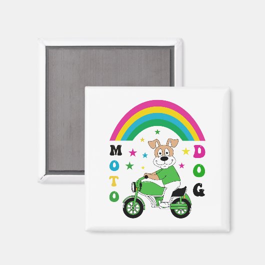 Moto Dog Magnet (Vorderseite/Rückseite)
