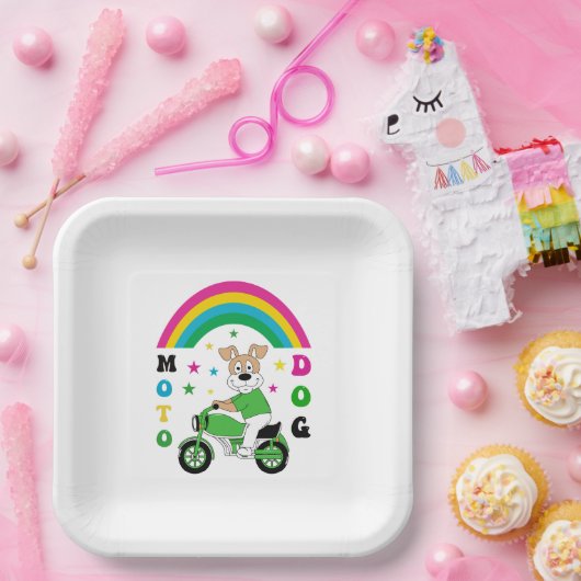 Moto Dog Pappteller (Party)