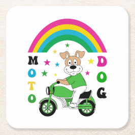 Moto Dog Rechteckiger Pappuntersetzer