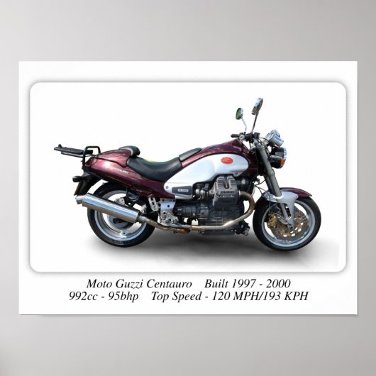 Moto Guzzi Centauro Klassisches Motorrad - A3 Größ Poster (Vorne)