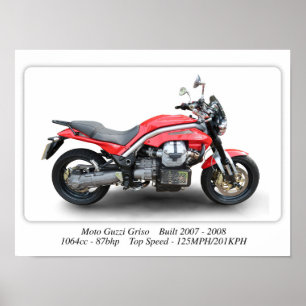 Moto Guzzi Griso Motorrad - A3-Großdruckplakat Poster