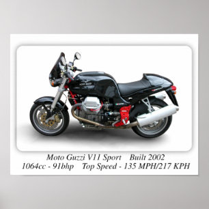 Moto Guzzi V11 Sport Motorrad - A3 Großdruck Poster