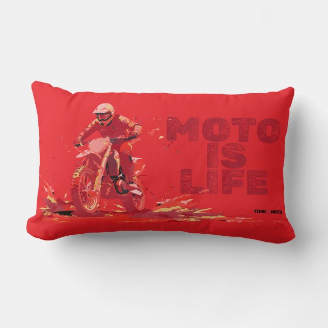 Moto Is Life Throw Pillow Lendenkissen (Vorderseite)