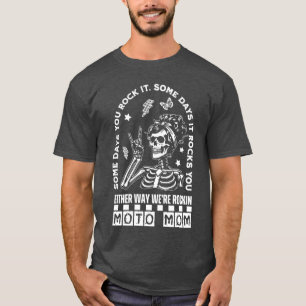 Moto Mom Skelett Rocker Punk Biker Retro Gothic L T-Shirt