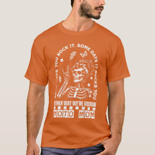 Moto Mom Skelett Rocker Punk Biker Retro Gothic O T-Shirt