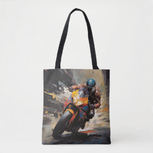 Moto Race Action Sport Malerei Abstrakte Art Deco Tasche