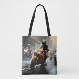 Moto Race Action Sport Malerei Abstrakte Art Deco Tasche