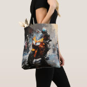 Moto Race Action Sport Malerei Abstrakte Art Deco Tasche (Von Nahem)