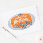 Moto-Rennen Ovaler Aufkleber (Umschlag)