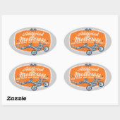 Moto-Rennen Ovaler Aufkleber (Blatt)