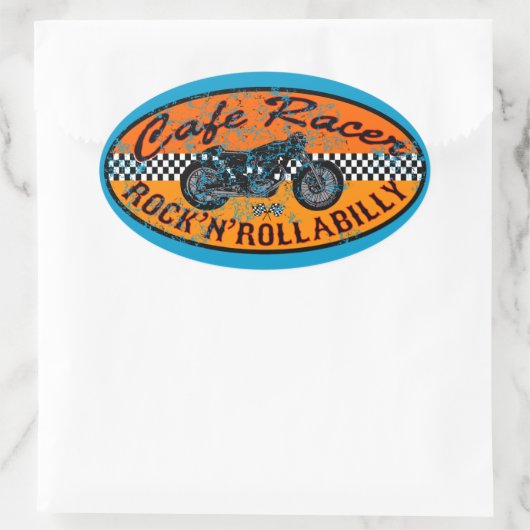 Moto-Renner Ovaler Aufkleber (Tasche)