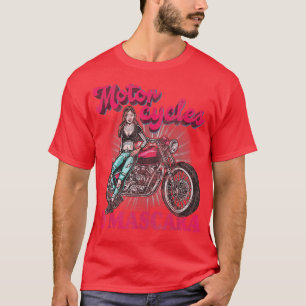 Moto Rider Girls Motorräder und Mascara Bike T-Shirt
