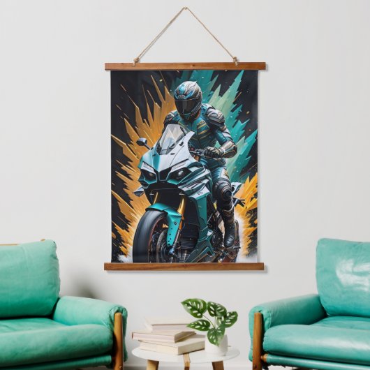 moto Wandteppich Mit Holzrahmen (Wohnzimmer)