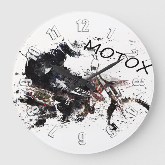 Moto-x-Race Große Wanduhr (Vorderseite)
