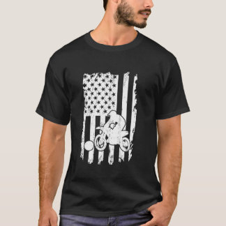 Motoball Motocross US-Flagge USA Moto Ball L T-Shirt