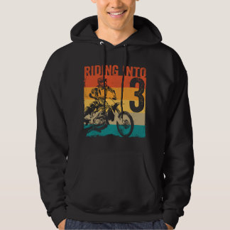 Motocross 3 Jahre altes Dirt Bike 3. Geburtstagsfe Hoodie