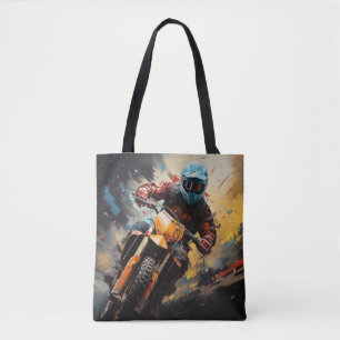 Motocross Action Sport Malerei Abstrakte Art Deco Tasche