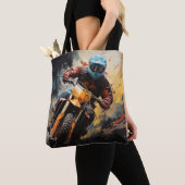 Motocross Action Sport Malerei Abstrakte Art Deco Tasche (Von Nahem)