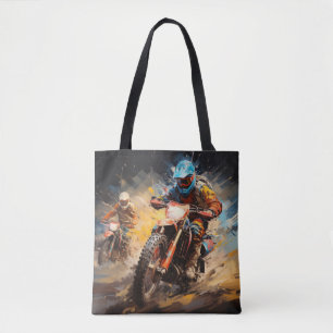 Motocross Action Sport Malerei Abstrakte Art Deco Tasche