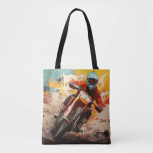 Motocross Action Sport Malerei Abstrakte Art Deco Tasche
