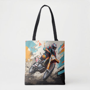 Motocross Action Sport Malerei Abstrakte Art Deco Tasche