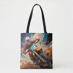 Motocross Action Sport Malerei Abstrakte Art Deco Tasche