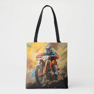 Motocross Action Sport Malerei Abstrakte Art Deco Tasche
