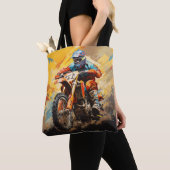 Motocross Action Sport Malerei Abstrakte Art Deco Tasche (Von Nahem)