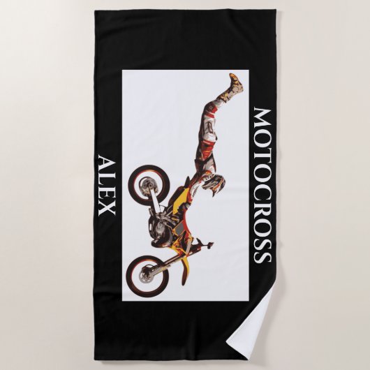 MOTOCROSS Badetuch. Strandtuch (Vorderseite)