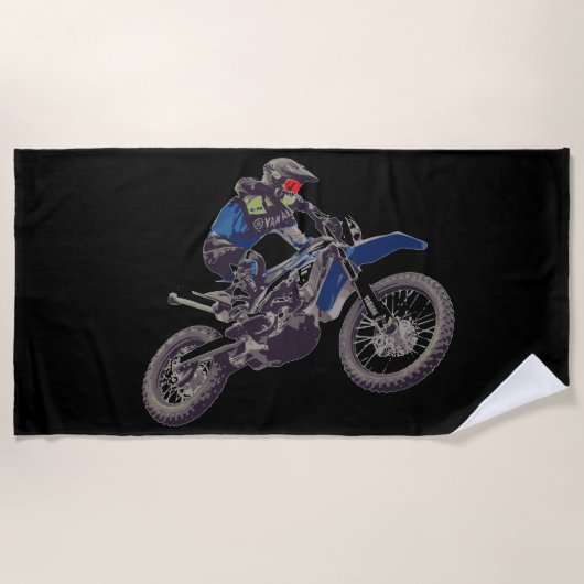MOTOCROSS Badetuch. Strandtuch (Vorderseite)