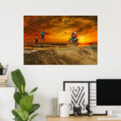 Motocross bei Dämmerung Poster (Heimbüro)