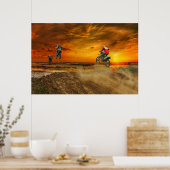Motocross bei Dämmerung Poster (Küche)