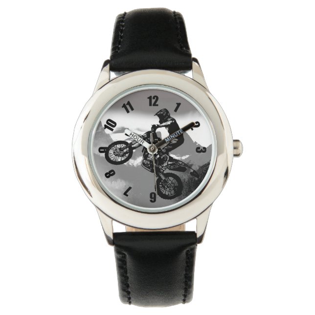 Motocross Biker - Rocky Mountains Armbanduhr (Vorderseite)