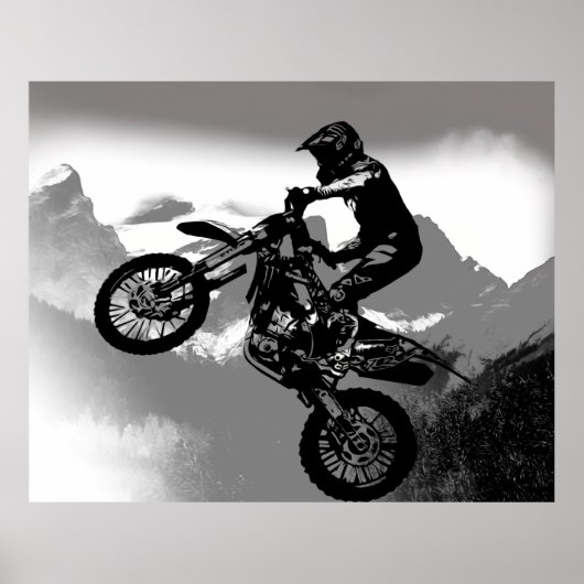 Motocross Biker - Rocky Mountains Poster (Vorne)