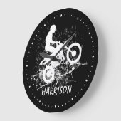 Motocross Biker Supercross Dirt Bike Große Wanduhr (Winkel)