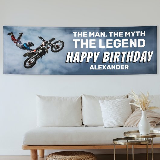 Motocross Birthday | Mann, Myth, Legende Banner