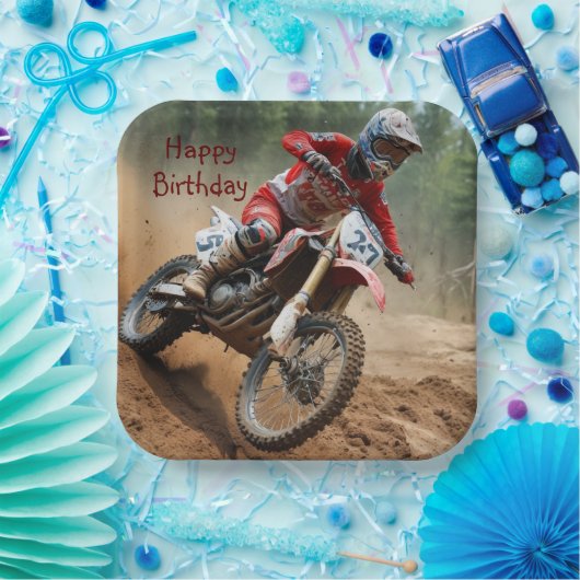 Motocross Birthday Pappteller (Party)