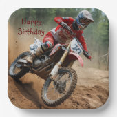 Motocross Birthday Pappteller (Vorderseite)