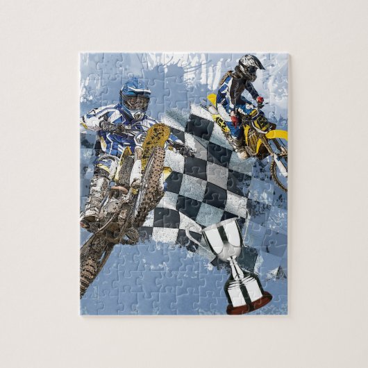 Motocross-Blau-Träume Puzzle (Vertikal)