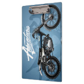 Motocross Blue Dirt Bike Clipboard | Bürobedarf Klemmbrett (Links)