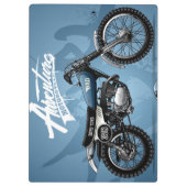 Motocross Blue Dirt Bike Clipboard | Bürobedarf Klemmbrett (Rückseite)