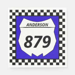 Motocross Custom Dirt Bike Number Plate auf blau Serviette