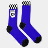 Motocross Custom Dirt Bike Number Plate auf blau Socken (Rechts)
